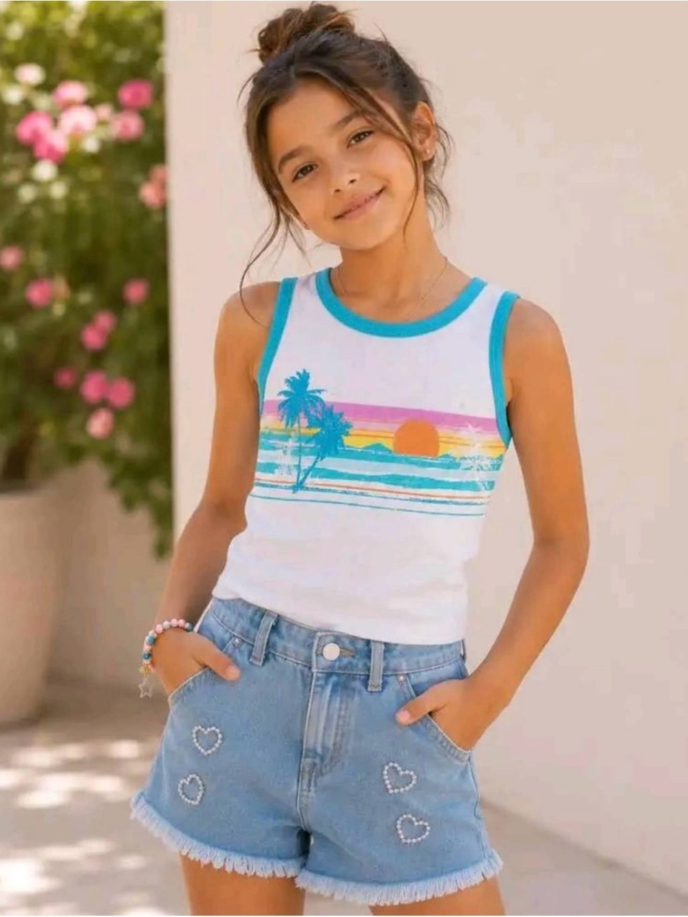 Art Class Blue Sunset Girls Tank Top Size 10-12 NWOT 🌅